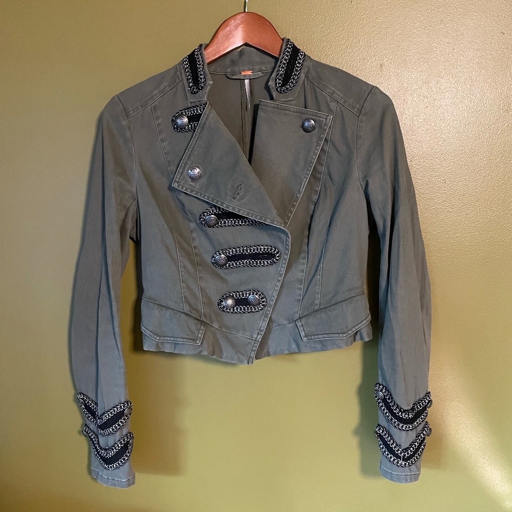 Free People Cropped Military Jacket